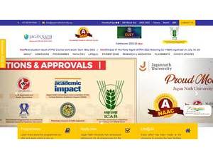 जगन्नाथ विश्वविद्यालय's Website Screenshot