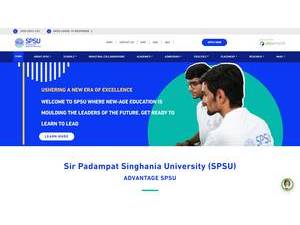 Sir Padampat Singhania University's Website Screenshot