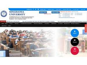 सिंघानिया विश्वविद्यालय's Website Screenshot
