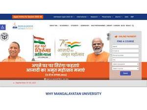 मंगलायतन विश्वविद्यालय's Website Screenshot