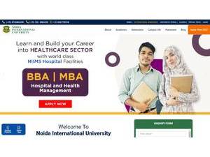 नोएडा अंतर्राष्ट्रीय विश्वविद्यालय's Website Screenshot