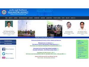 Indian Maritime University's Website Screenshot
