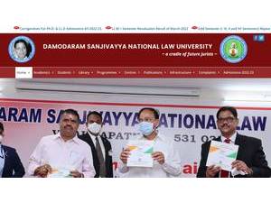 Damodaram Sanjivayya National Law University's Website Screenshot