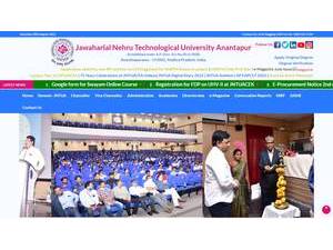 Jawaharlal Nehru Technological University, Anantapur's Website Screenshot