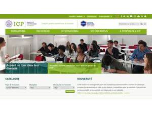 Catholic University of Paris's Website Screenshot