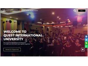 Quest International University's Website Screenshot