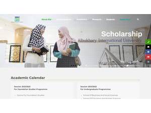 AlBukhary International University's Website Screenshot