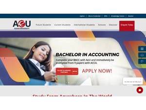 Asia e University's Website Screenshot