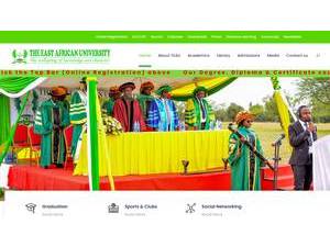 The East African University's Website Screenshot