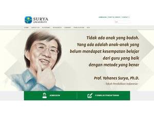 Surya University's Website Screenshot