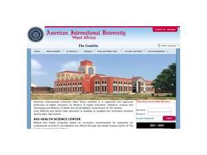 American International University West Africa's Website Screenshot