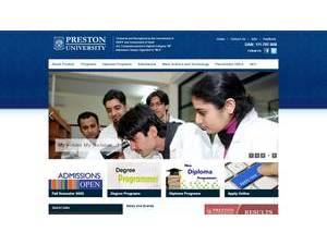 پریسٹن یونیورسٹی's Website Screenshot