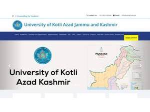 جامعة كوتلي آزاد جامو وكشمير's Website Screenshot