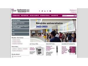 New Sorbonne University - Paris III's Website Screenshot