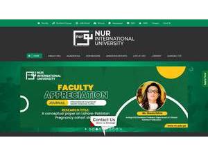 Nur International University's Website Screenshot