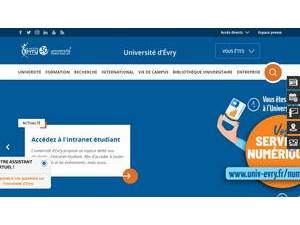 University of Évry Val d'Essonne's Website Screenshot