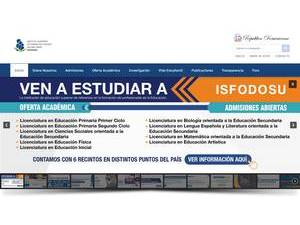 Salomé Ureña Higher Institute of Teacher Education's Website Screenshot