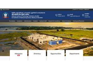 National Institute of Technology, Puducherry's Website Screenshot