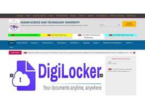 Assam Science and Technology University's Website Screenshot