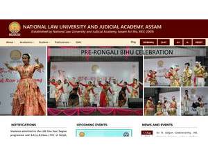 জাতীয় আইন বিশ্ববিদ্যালয় আৰু ন্যায়িক একাডেমী, অসম's Website Screenshot