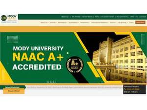 Mody University of Science and Technology's Website Screenshot