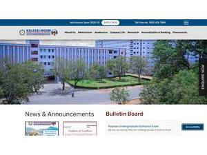 Kalasalingam Academy of Research and Education's Website Screenshot
