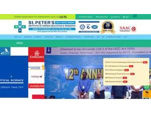 செயின்ட் பீட்டர்ஸ் உயர் கல்வி மற்றும் ஆராய்ச்சி நிறுவனம்'s Website Screenshot