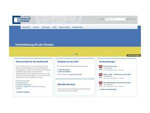 University of Würzburg's Website Screenshot