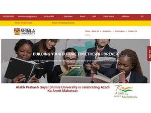 Alakh Prakash Goyal Shimla University's Website Screenshot