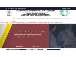 ગુજરાત યુનિવર્સિટીઓફ ટ્રાન્સપ્લેનટેશન સાયન્સ's Website Screenshot