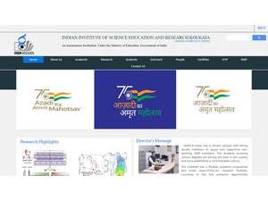 Indian Institute of Science Education and Research, Kolkata's Website Screenshot