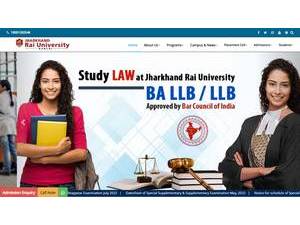 Jharkhand Rai University's Website Screenshot