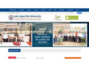 लाला लाजपतराय पशुचिकित्सा एवं पशुविज्ञान विश्वविद्यालय's Website Screenshot