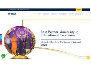 ओरिएंटल विश्वविद्यालय's Website Screenshot
