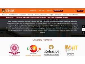 Pratap University's Website Screenshot
