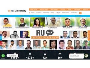 Rai University's Website Screenshot