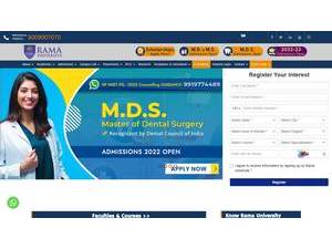 Rama University's Website Screenshot