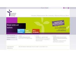 Lutheran University of Applied Sciences Nuremberg's Website Screenshot