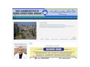 शेर-ए-कश्मीर इंस्टीट्यूट ऑफ मेडिकल साइंसेज's Website Screenshot