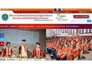Sher-e-Kashmir University of Agricultural Sciences and Technology of Jammu's Website Screenshot