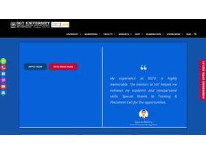 Shree Guru Gobind Singh Tricentenary University's Website Screenshot