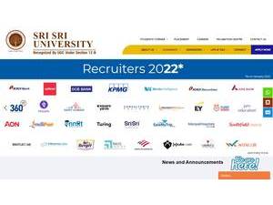 Sri Sri University's Website Screenshot