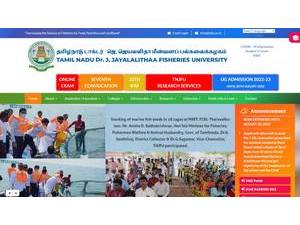 Tamil Nadu Dr. J. Jayalalithaa Fisheries University's Website Screenshot