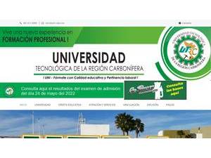 Universidad Tecnológica de la Región Carbonífera's Website Screenshot