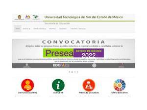 Technological University of the South of the State of Mexico's Website Screenshot