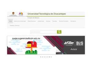 Universidad Tecnológica de Zinacantepec's Website Screenshot