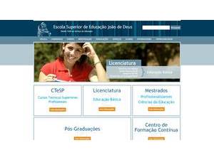 João de Deus Higher School of Education's Website Screenshot