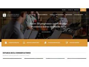 Puerto Rico Conservatory of Music's Website Screenshot
