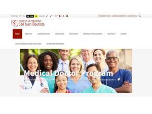 San Juan Bautista School of Medicine's Website Screenshot