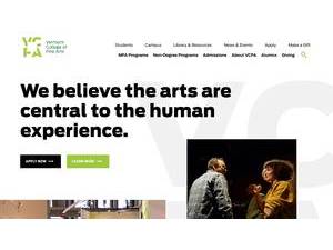 Vermont College of Fine Arts's Website Screenshot